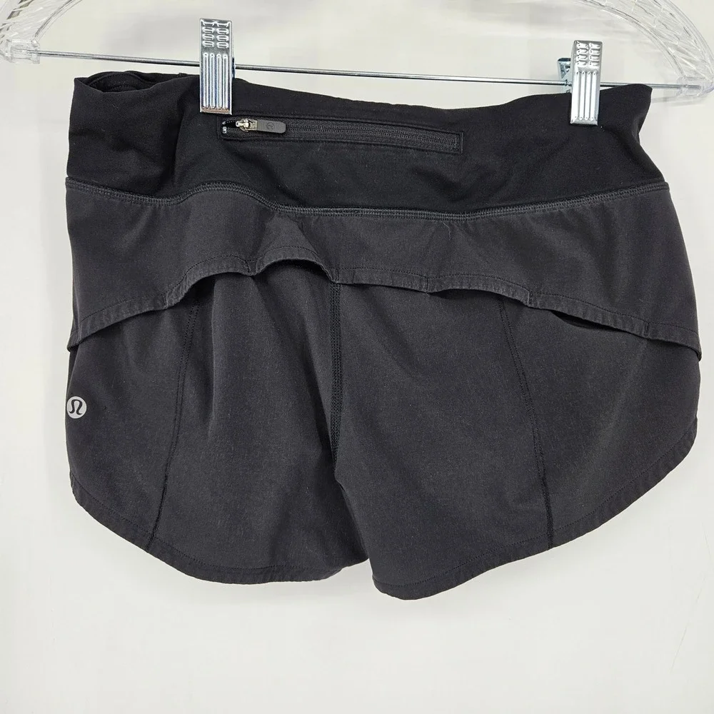 Lululemon Speed Up Shorts Womens Sz 4 Regular Running Black Gym Activewear